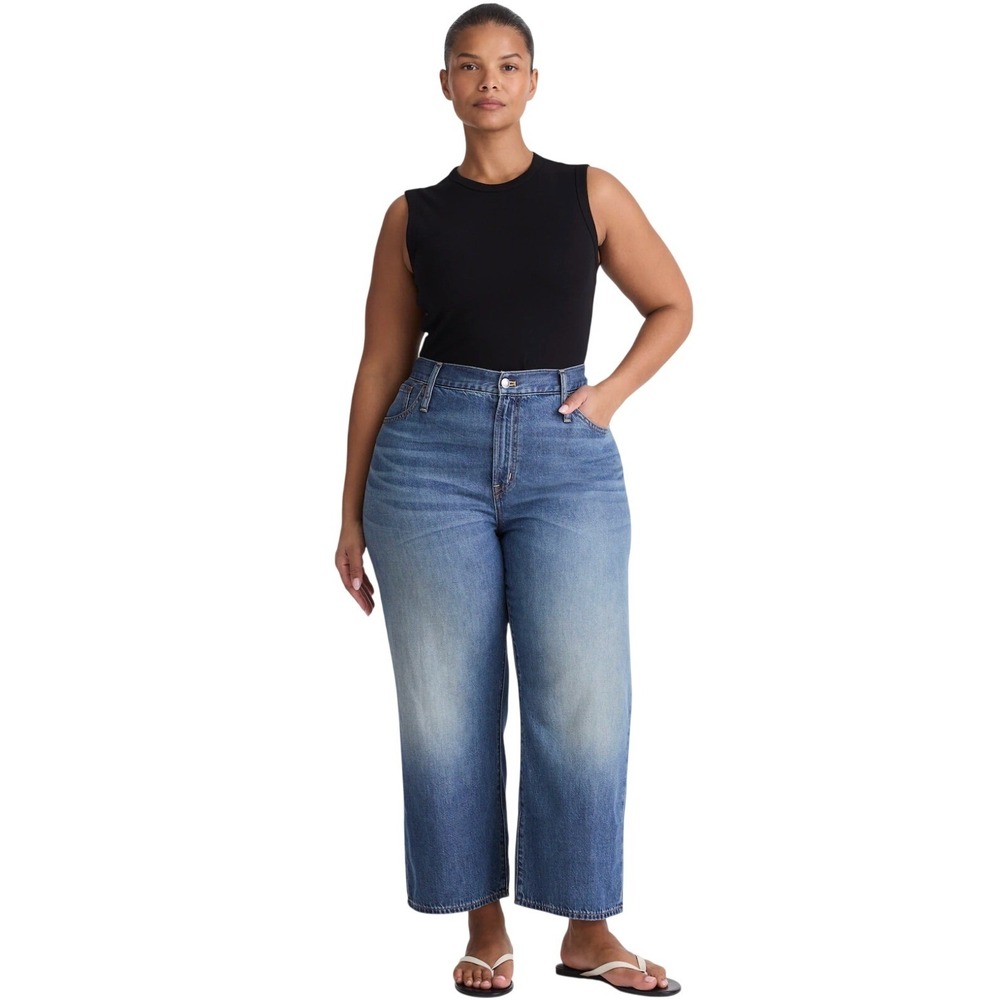 Madewell‎ Slim Wide-Leg Crop Denim Jeans Size 36 Tall